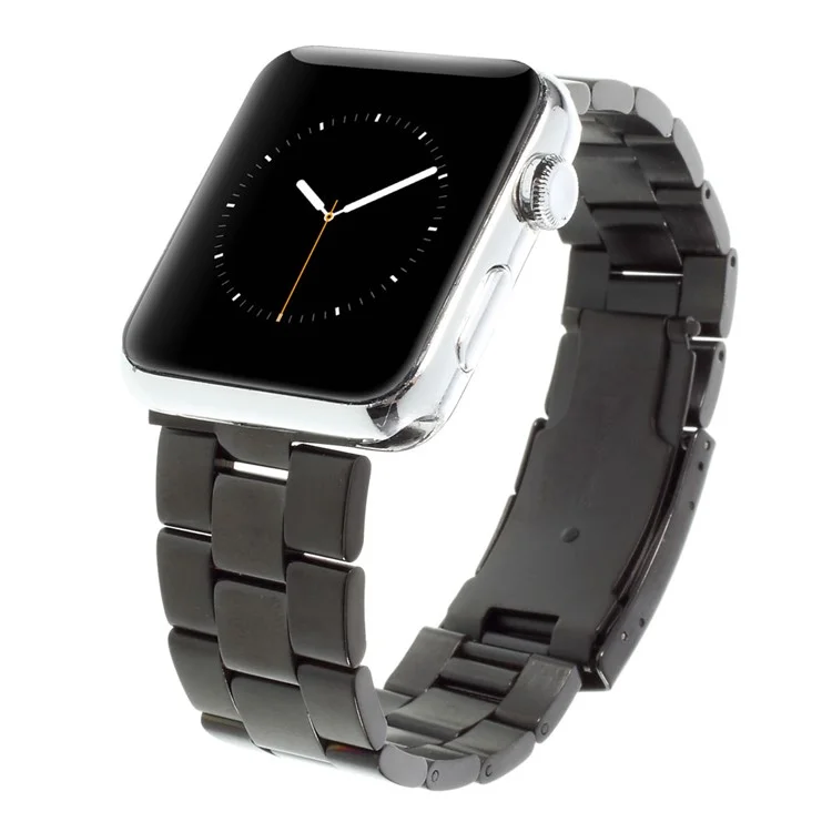 For Apple Watch 42mm Series 3 / 2 / 1 Stainless Steel Watch Strap Band Classic Buckle - Black