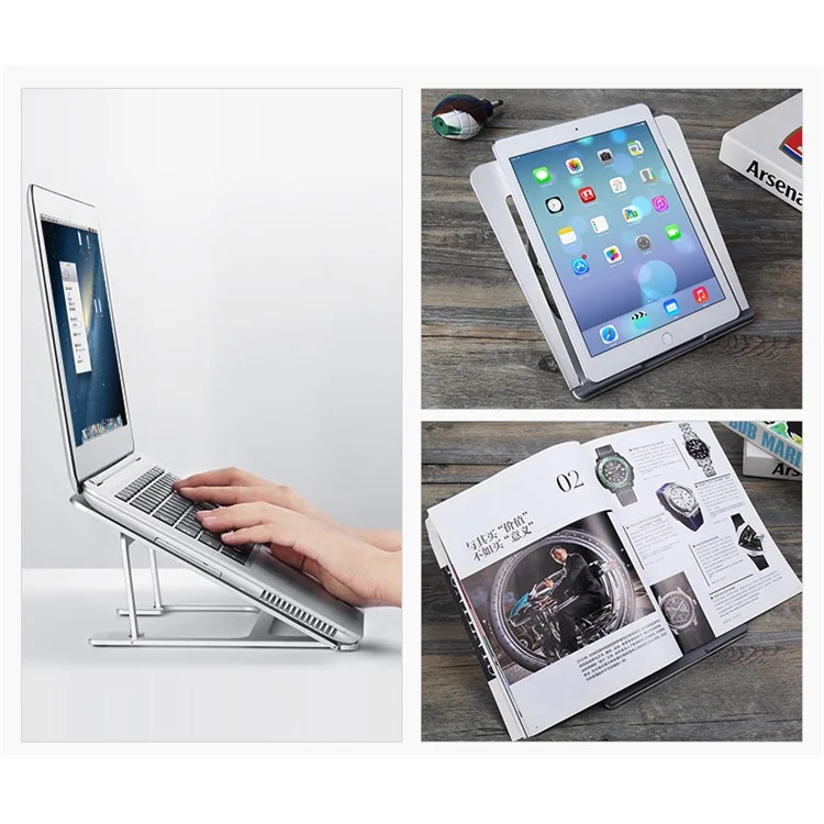 Aluminum Alloy Adjustable Laptop Stand Foldable Cooling Bracket for Laptop/Notebook/iPad