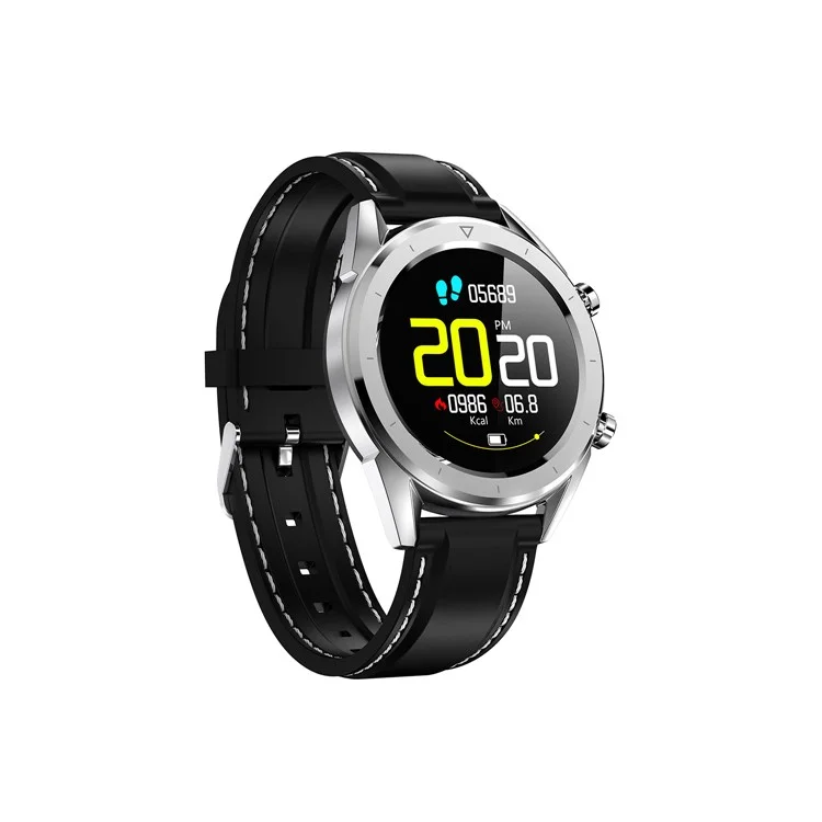 DT28 1.54" Smart Bracelet Heart Rate Monitor Waterproof Alipay Wristband - Silver / Silicone Strap