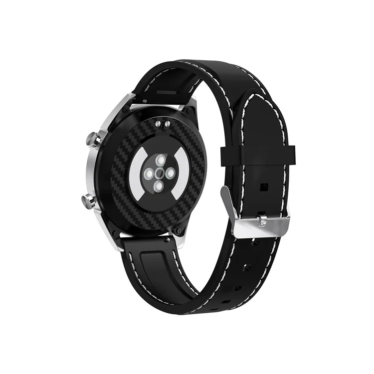 DT28 1.54" Smart Bracelet Heart Rate Monitor Waterproof Alipay Wristband - Silver / Silicone Strap