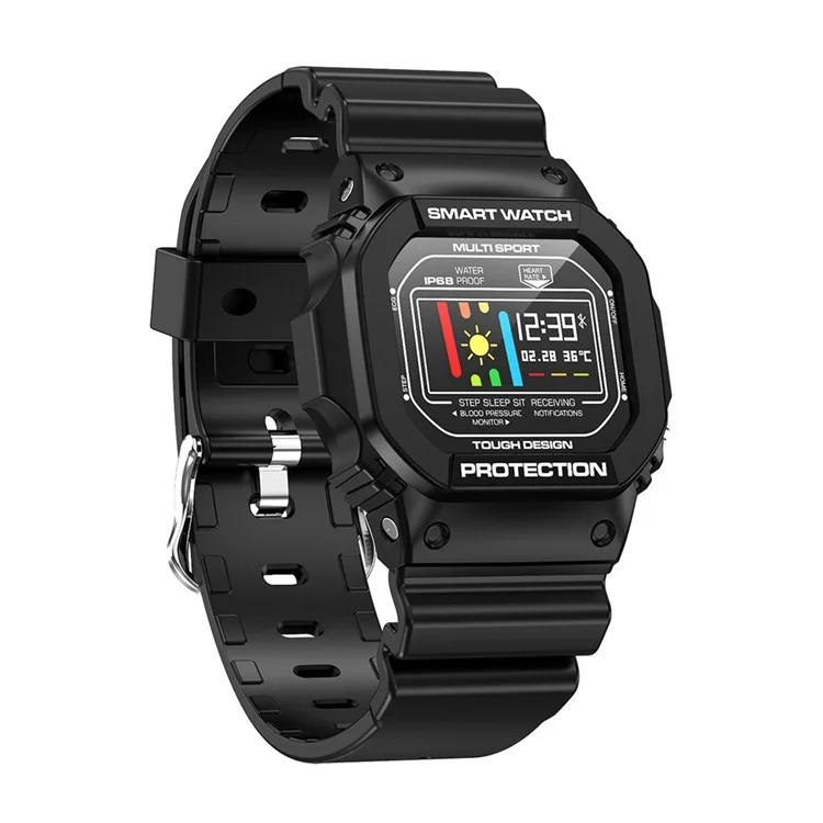 X12 Stylish TFT Color Screen IP68 Waterproof Sports Smart Watch - Dark Black