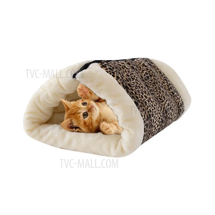 2-in-1 Cat Tube Cat Mat and Bed Dog Mat Pet Bed Cat Toy - Leopard Texture
