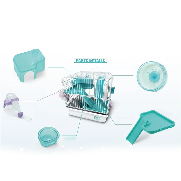 Three Layers Cage Haven House for Hamster Pet - Cyan