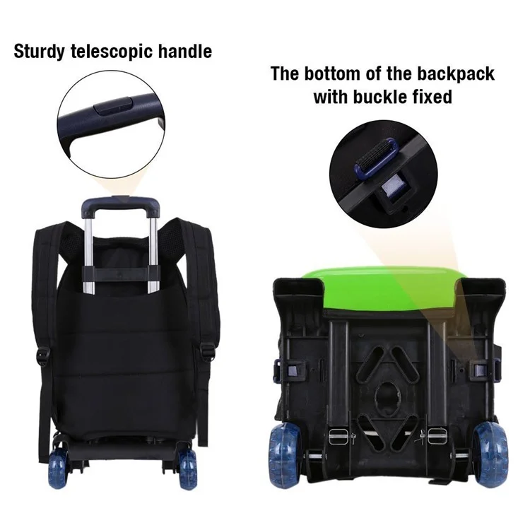 Space Capsule Breathable Carrier Travel Bubble Backpack Pet Carriers Bag with Wheels for Cats and Dogs - Green