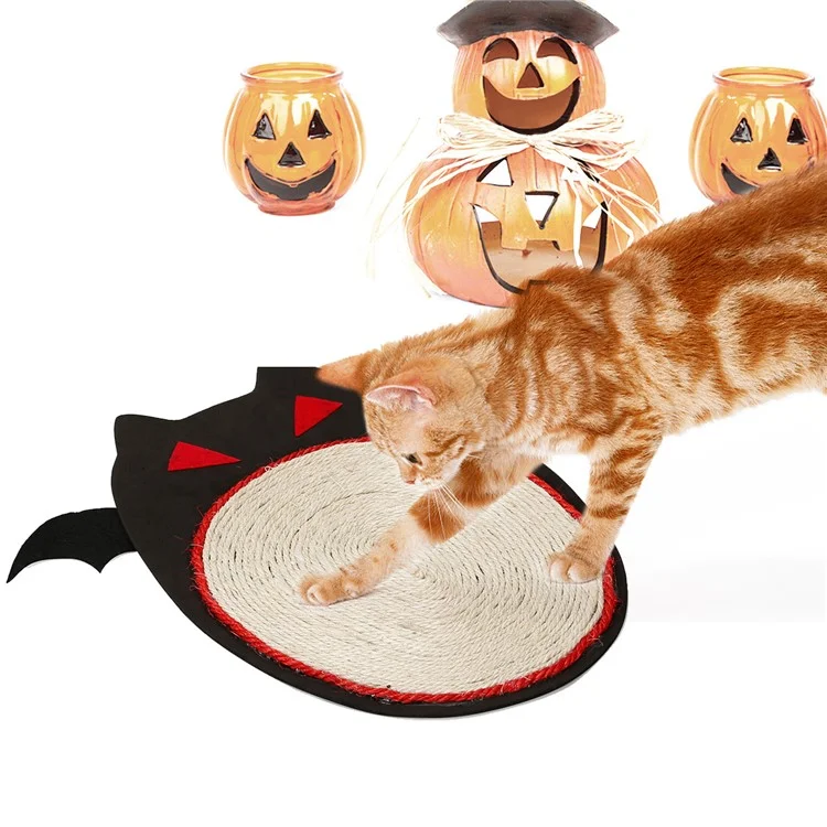Halloween Bat Design Cat Sisal Scratch Board Pad Sleeping Mat