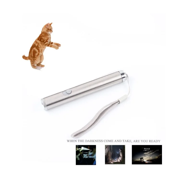 Laser Funny Cat Stick Toy 2 in 1 Red Laser Pen LED Flashlight Exercise Training Tool