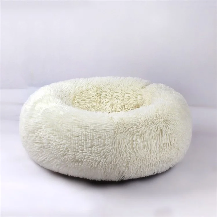 Dog Round Cat Winter Warm Sleeping Bag Plush Soft Pet Bed Calming Bed 40x26cm - White