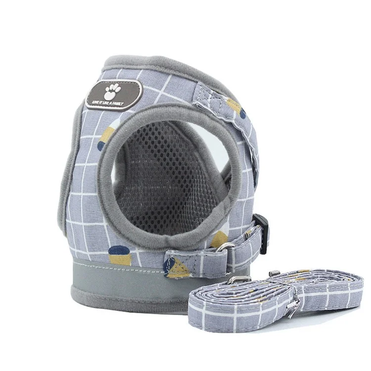 Pet Reflective Traction Corda Cão de Colete Cão de Cães Para Cães Médios Mesh Filhote de Cachorro Cague - S/cinza