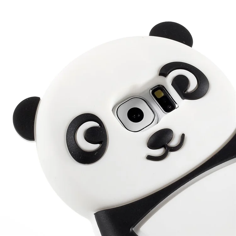 3D Panda Silicone Case for Samsung Galaxy S6 G920 - Black