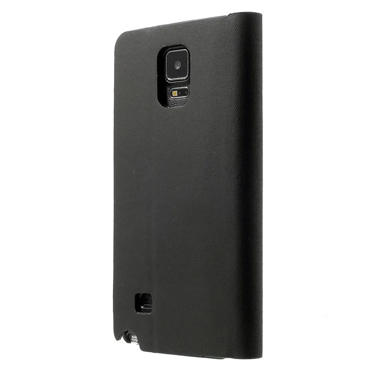 Contrasting Color Leather Card Holder Case for Samsung Galaxy Note 4 N910 - Black