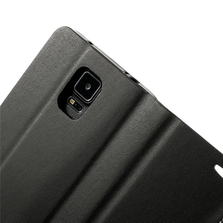 Contrasting Color Leather Card Holder Case for Samsung Galaxy Note 4 N910 - Black