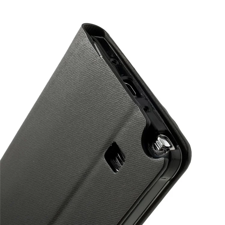 Contrasting Color Leather Card Holder Case for Samsung Galaxy Note 4 N910 - Black