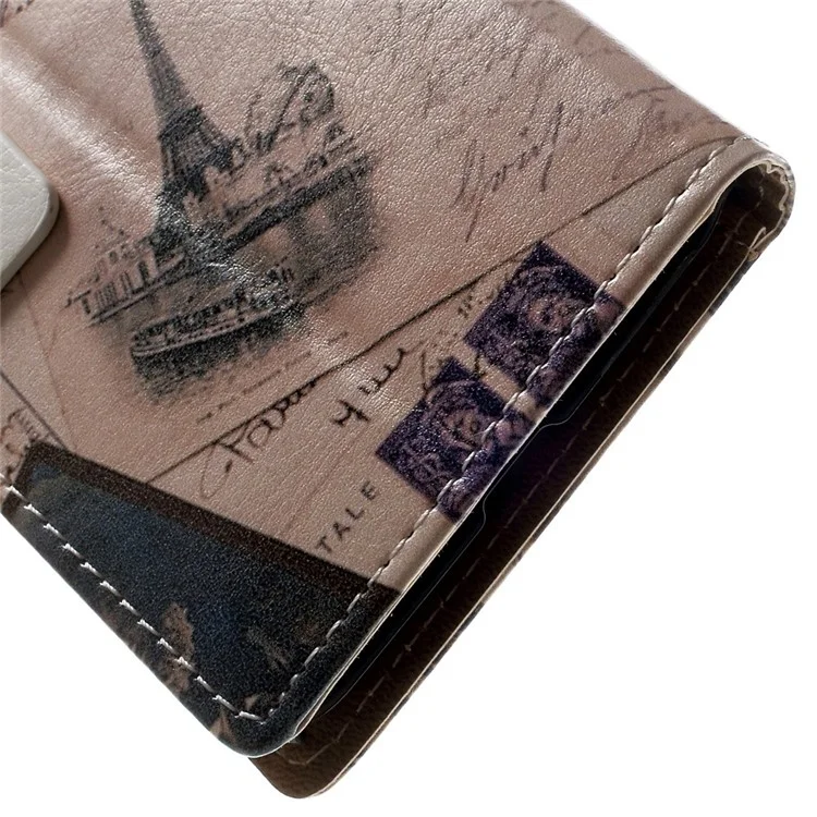 Eiffel Tower & Quill Pen Leather Magnetic Case w/ Stand for Samsung Galaxy Grand Prime SM-G530H