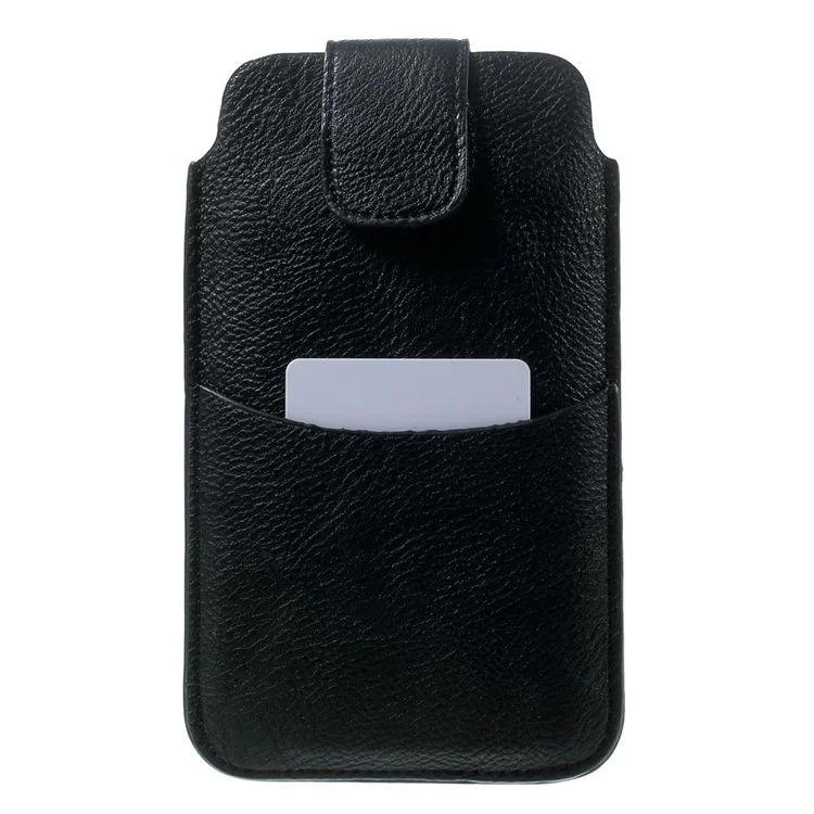 PU Leather Pouch Case w/ Card Slot for Samsung Galaxy Note 4 N910, Size: 16.5 x 9.8cm - Black