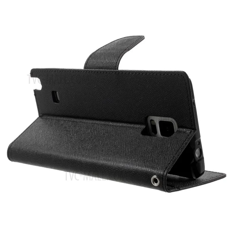MERCURY Goospery Fancy Diary Wallet Leather Stand Case for Samsung Galaxy Note 4 N910 - Black