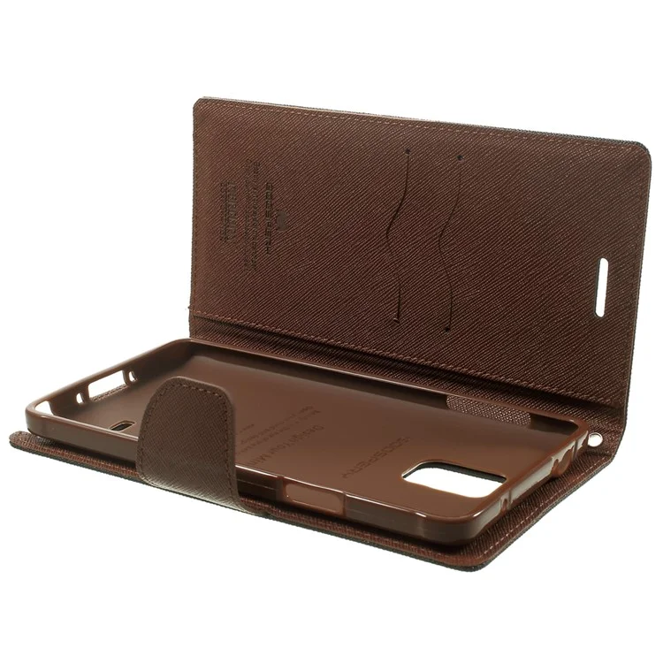 MERCURY Goospery Fancy Diary Wallet Leather Stand Cover for Samsung Galaxy Note 4 N910 - Brown / Black