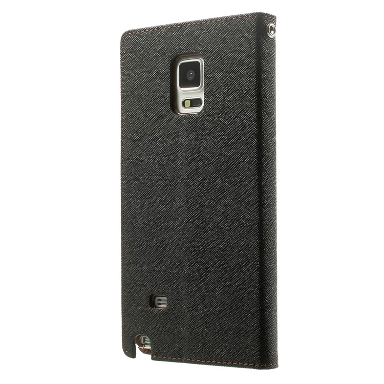 MERCURY Goospery Fancy Diary Wallet Leather Stand Cover for Samsung Galaxy Note 4 N910 - Brown / Black
