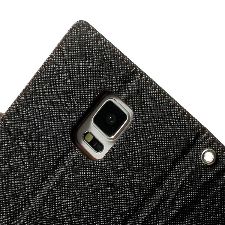 MERCURY Goospery Fancy Diary Wallet Leather Stand Cover for Samsung Galaxy Note 4 N910 - Brown / Black
