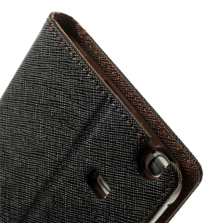 MERCURY Goospery Fancy Diary Wallet Leather Stand Cover for Samsung Galaxy Note 4 N910 - Brown / Black
