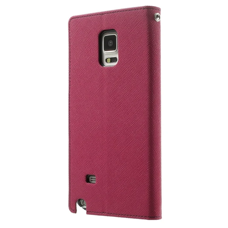 MERCURY Goospery Fancy Diary Leather Magnetic Cover w/ Stand for Samsung Galaxy Note 4 N910 - Rose
