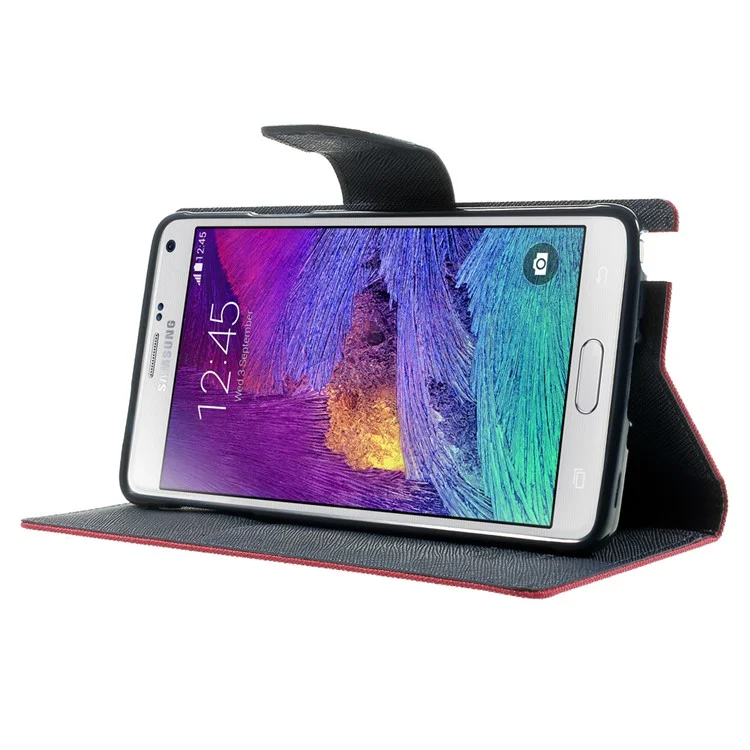 MERCURY Goospery Fancy Diary Leather Magnetic Cover w/ Stand for Samsung Galaxy Note 4 N910 - Rose