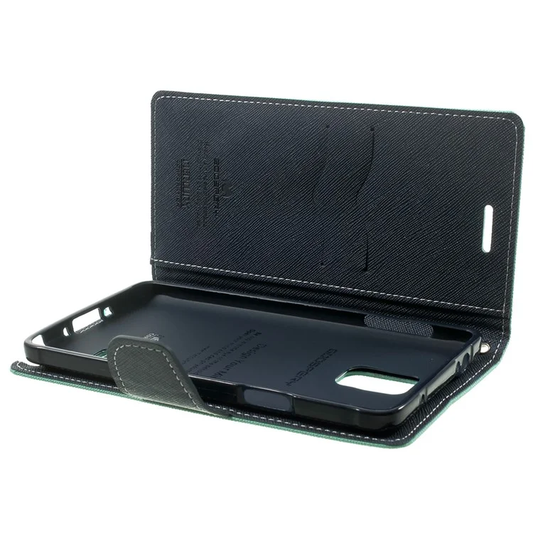 MERCURY Goospery Fancy Diary Magnetic Leather Stand Cover for Samsung Galaxy Note 4 N910 - Cyan