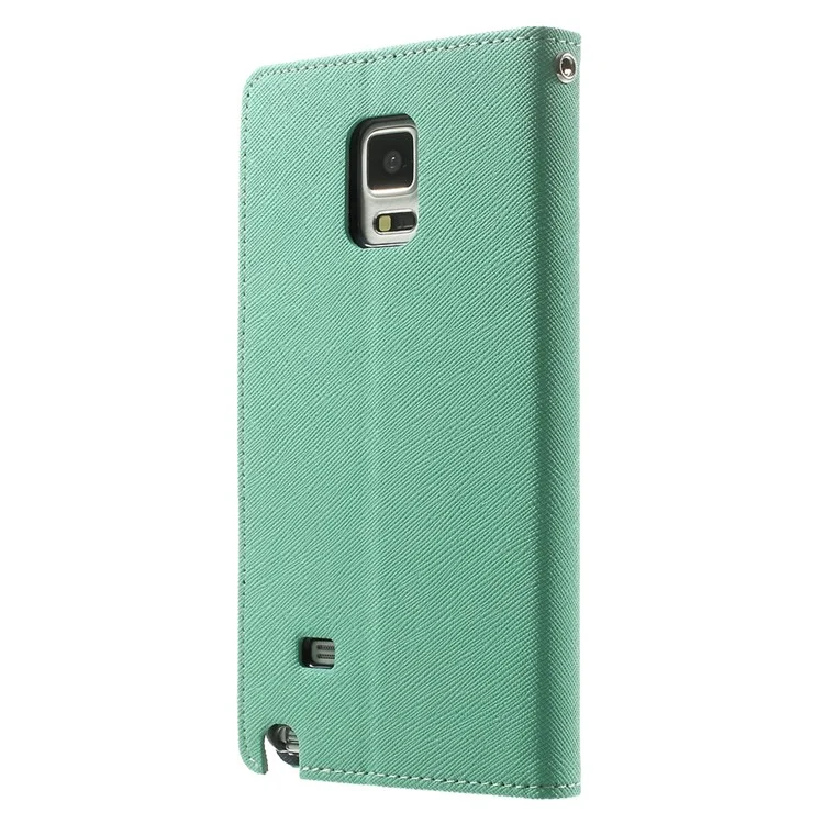 MERCURY Goospery Fancy Diary Magnetic Leather Stand Cover for Samsung Galaxy Note 4 N910 - Cyan