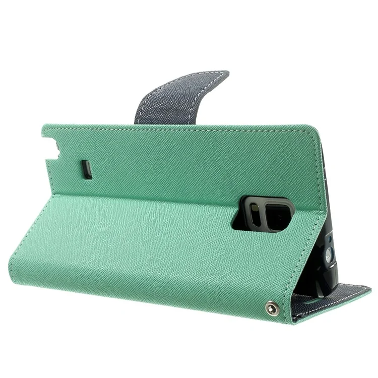 MERCURY Goospery Fancy Diary Magnetic Leather Stand Cover for Samsung Galaxy Note 4 N910 - Cyan