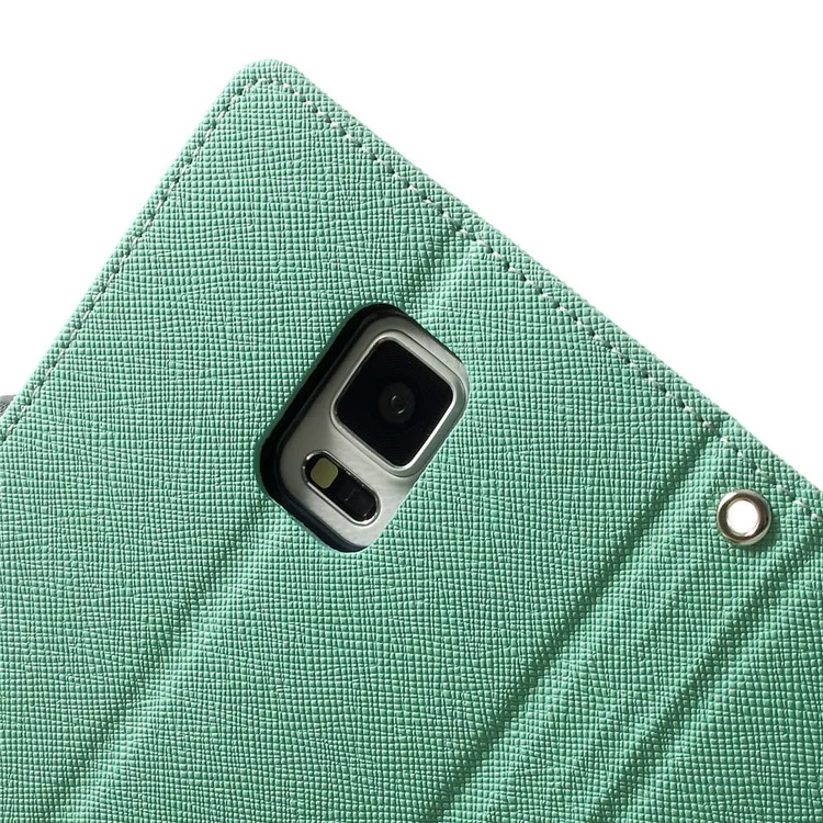 MERCURY Goospery Fancy Diary Magnetic Leather Stand Cover for Samsung Galaxy Note 4 N910 - Cyan