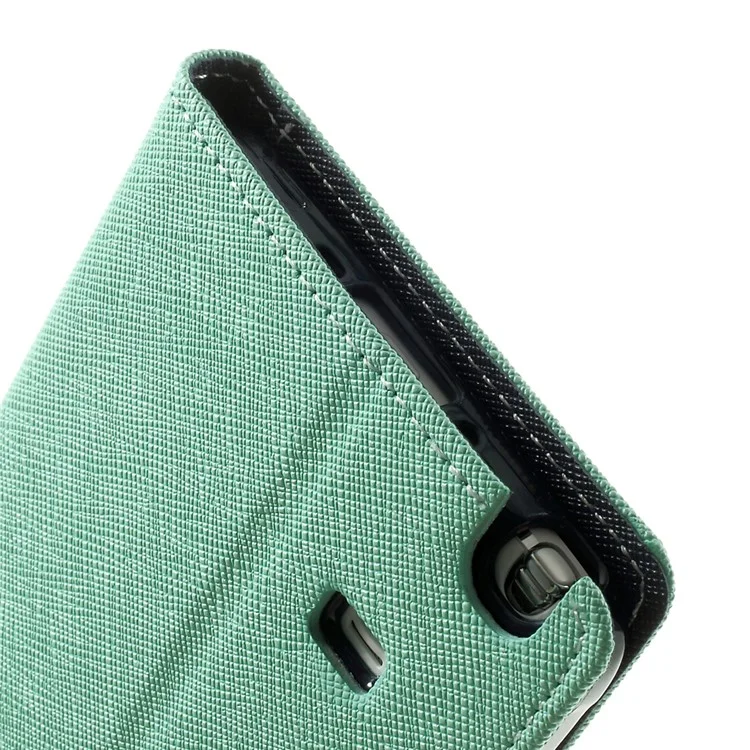 MERCURY Goospery Fancy Diary Magnetic Leather Stand Cover for Samsung Galaxy Note 4 N910 - Cyan