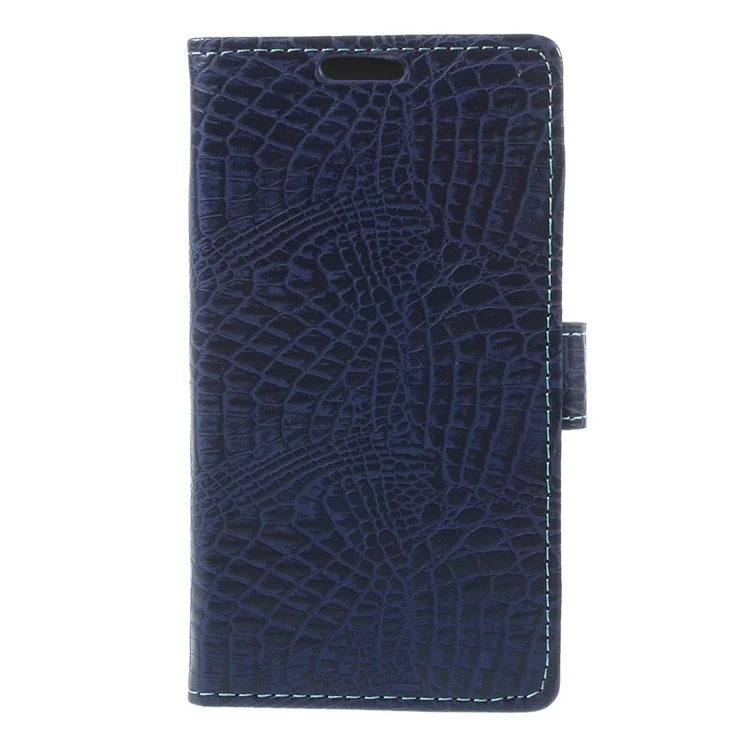 Crocodile Texture Magnetic Leather Stand Case for Samsung Galaxy A3 SM-A300F - Dark Blue