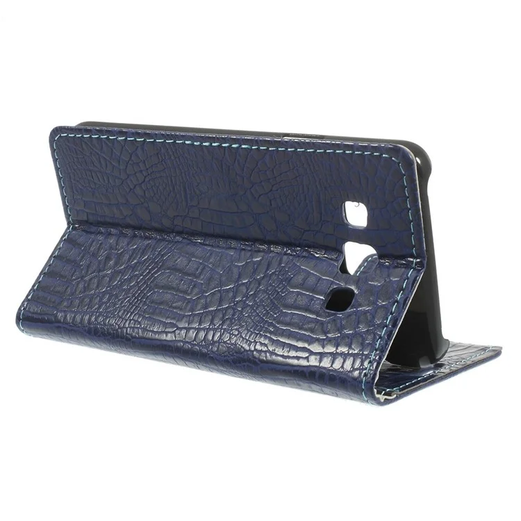 Crocodile Texture Magnetic Leather Stand Case for Samsung Galaxy A3 SM-A300F - Dark Blue