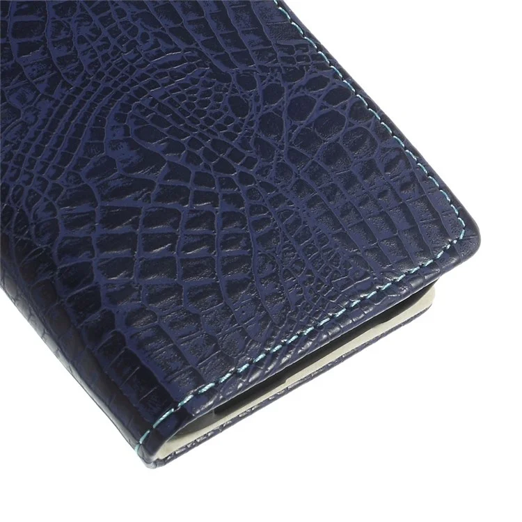 Crocodile Texture Magnetic Leather Stand Case for Samsung Galaxy A3 SM-A300F - Dark Blue