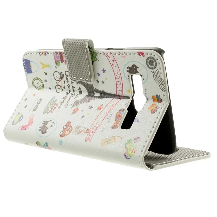 Eiffel Tower & Fruit Stand Leather Magnetic Cover for Samsung Galaxy A3 SM-A300F
