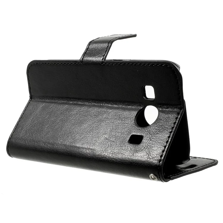 Crazy Horse Texture Leather Wallet Case for Samsung Galaxy Ace Style LTE G357FZ / Ace 4 G357FZ - Black