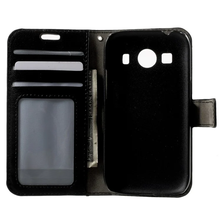 Crazy Horse Texture Leather Wallet Case for Samsung Galaxy Ace Style LTE G357FZ / Ace 4 G357FZ - Black