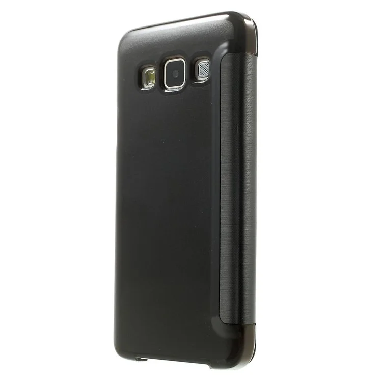 For Samsung Galaxy A3 SM-A300F View Window Leather Cover w/ PC Back - Black