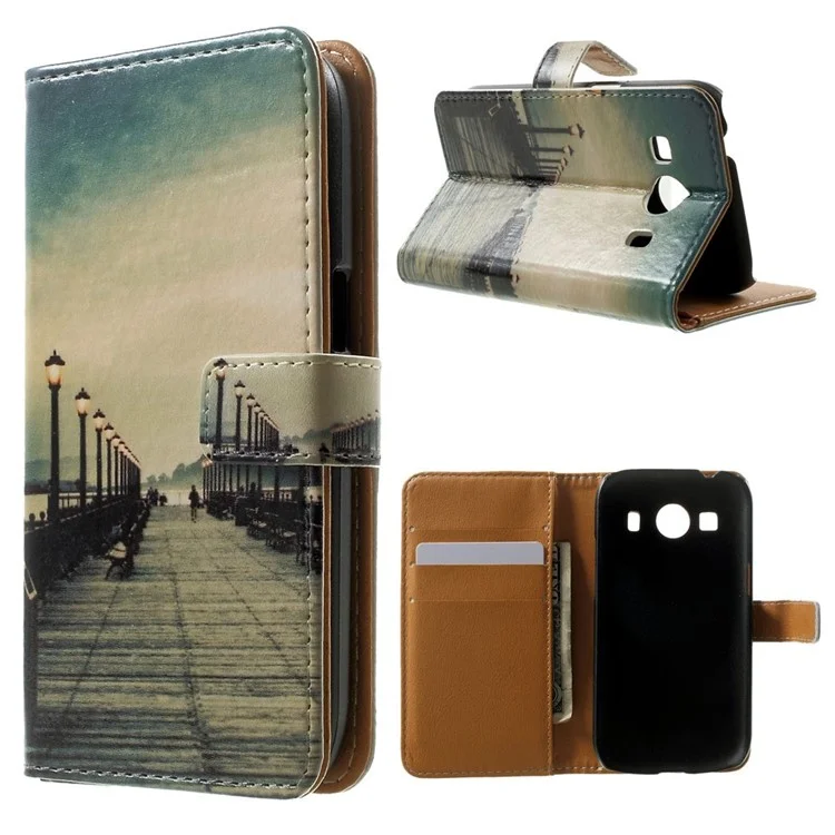 Wallet Leather Case for Samsung Galaxy Ace 4 SM-G357FZ / Ace Style LTE G357 - Bridge & Passerby