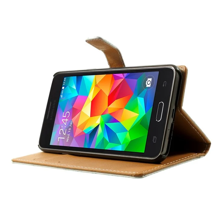 Folio Wallet Leather Stand Case for Samsung Galaxy Grand Prime SM-G530H - Laces & Crown