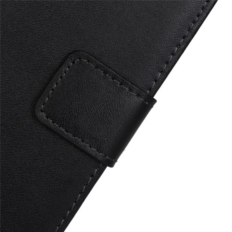 Genuine Split Leather Wallet Case for Samsung Galaxy A3 SM-A300F w/ Stand - Black