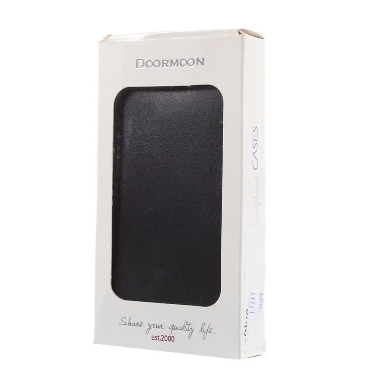 DOORMOON Genuine Leather Case for Samsung Galaxy Ace 4 SM-G357FZ / Ace Style LTE G357 w/ Stand - Black