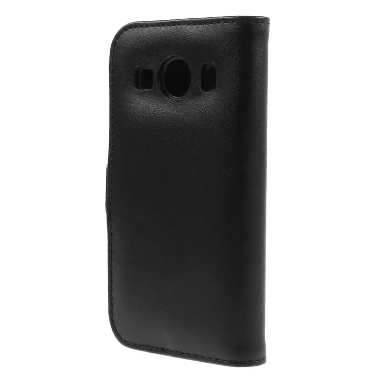 DOORMOON Genuine Leather Case for Samsung Galaxy Ace 4 SM-G357FZ / Ace Style LTE G357 w/ Stand - Black