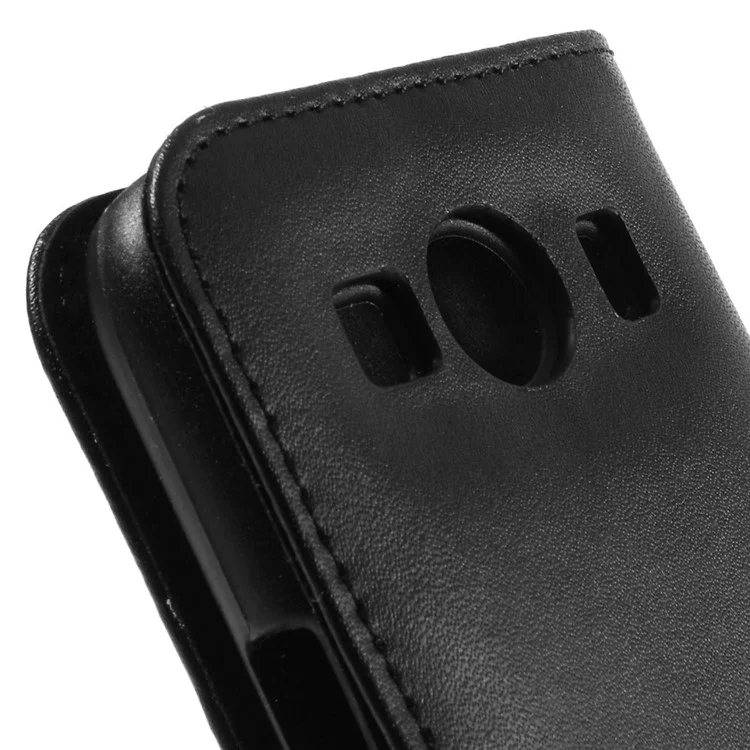 DOORMOON Genuine Leather Case for Samsung Galaxy Ace 4 SM-G357FZ / Ace Style LTE G357 w/ Stand - Black