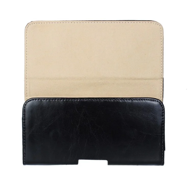 Genuine Leather Belt Clip Waist Pouch for Samsung Galaxy A3 SM-A300F - Black