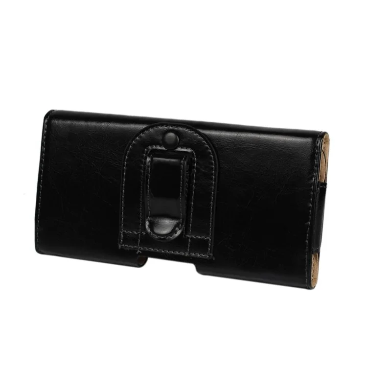 Genuine Leather Belt Clip Waist Pouch for Samsung Galaxy A3 SM-A300F - Black