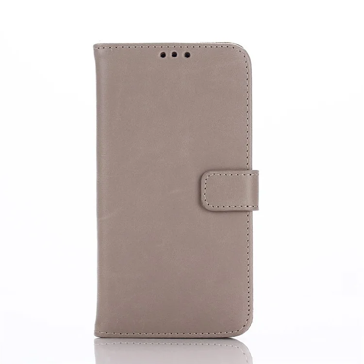 Retro Style Card Cash Holder Leather Cover for Samsung Galaxy S6 G920 - Grey