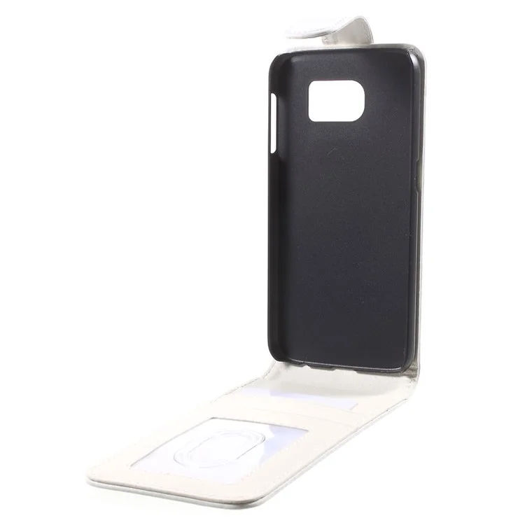 Vertical Magnetic Flip Leather Case Cover for Samsung Galaxy S6 G920 - White