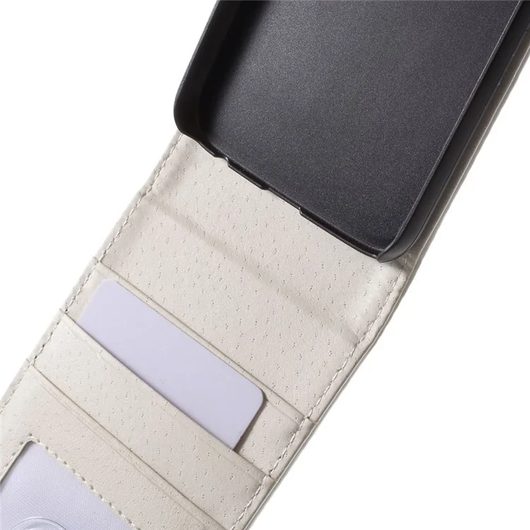 Vertical Magnetic Flip Leather Case Cover for Samsung Galaxy S6 G920 - White