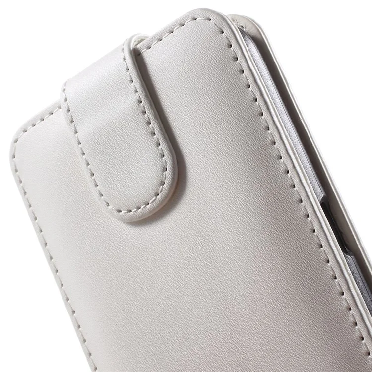 Vertical Magnetic Flip Leather Case Cover for Samsung Galaxy S6 G920 - White