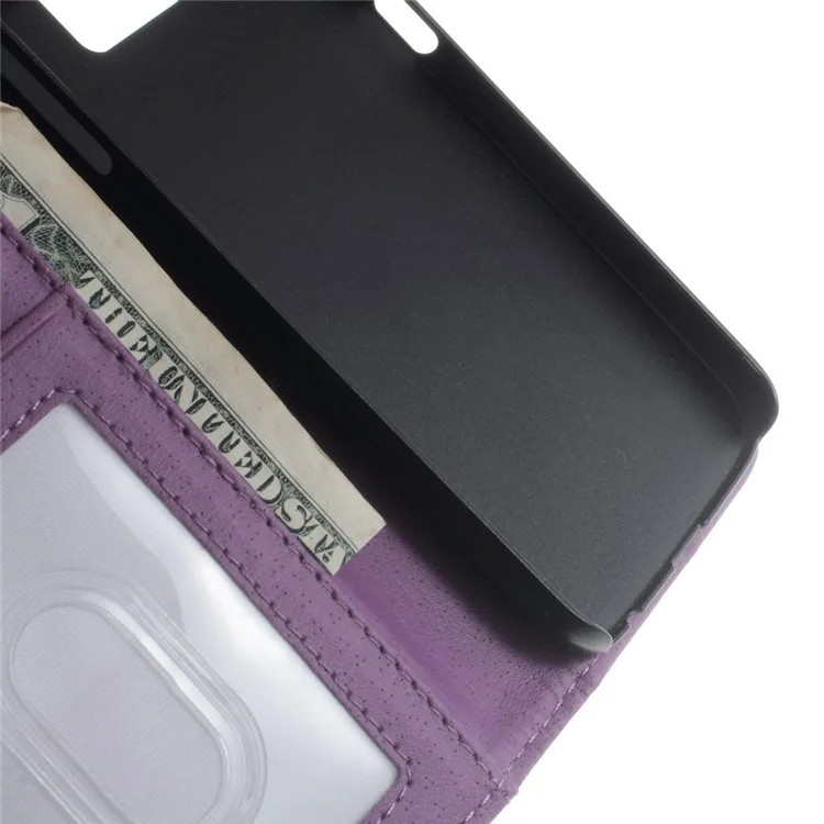 Leather Cover with Card Slots for Samsung Galaxy S6 SM-G920 - Purple